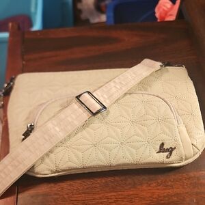 Lug Light Cream Quilted Crossbody Bag